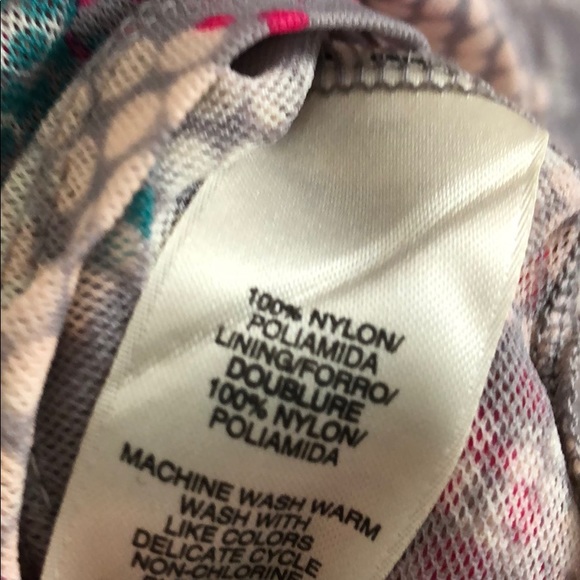 NWOT DKNY Jeans Ruched Square Neck Printed Dress - Picture 6 of 6